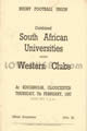 Western Clubs (Eng) South Africa Universities 1957 memorabilia